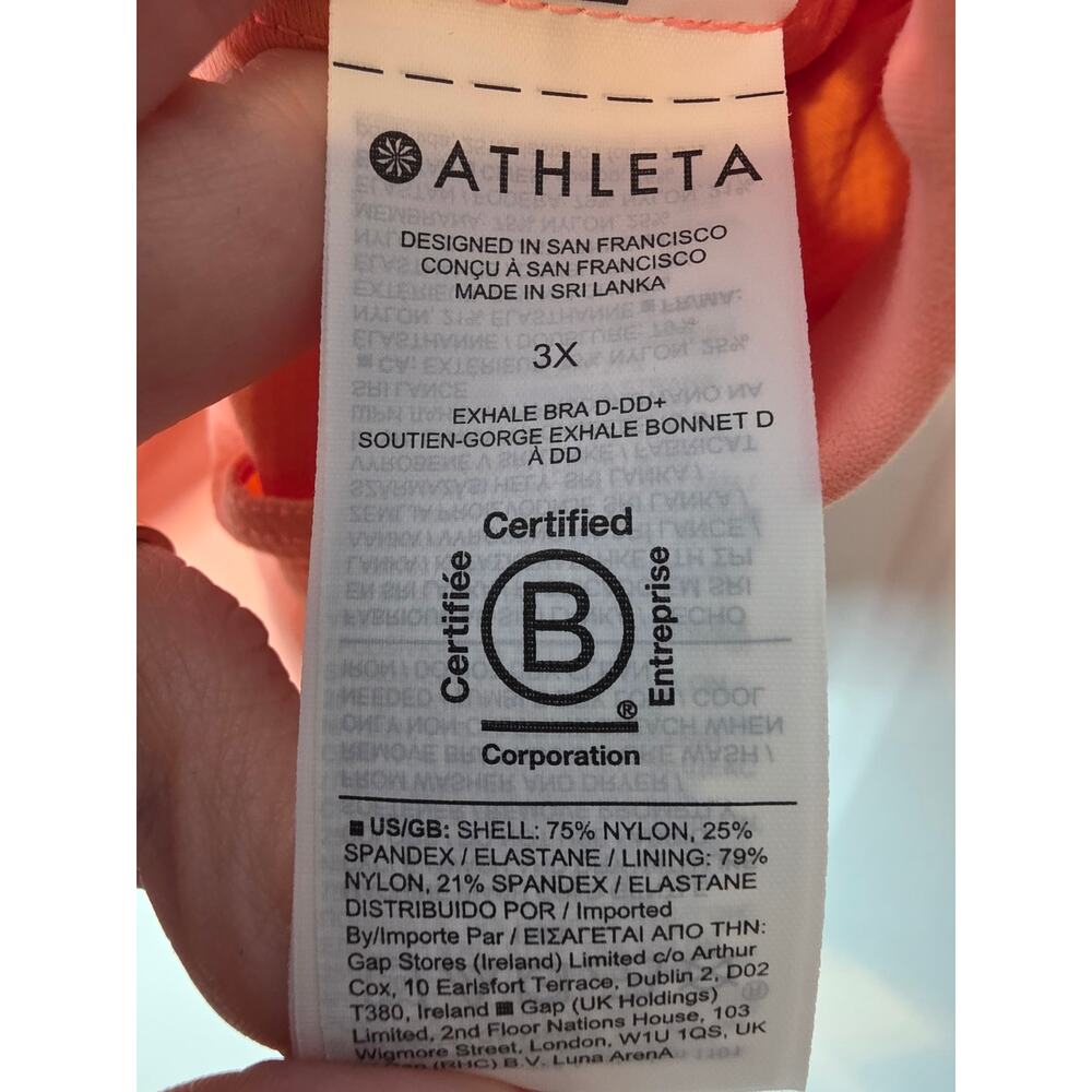 Athleta Exhale Bra D-DD+NWT, 3X - Picture 5 of 5